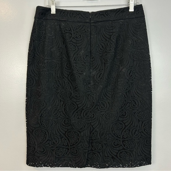 Trina Turk Black Lace Linen Blend Pencil Skirt Size 10 - Picture 5 of 8